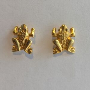 Gold Frog Earrings